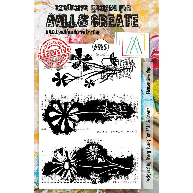 AALL & Create A5 Clear Stamp Set - Flower Smudge, ALLTP985