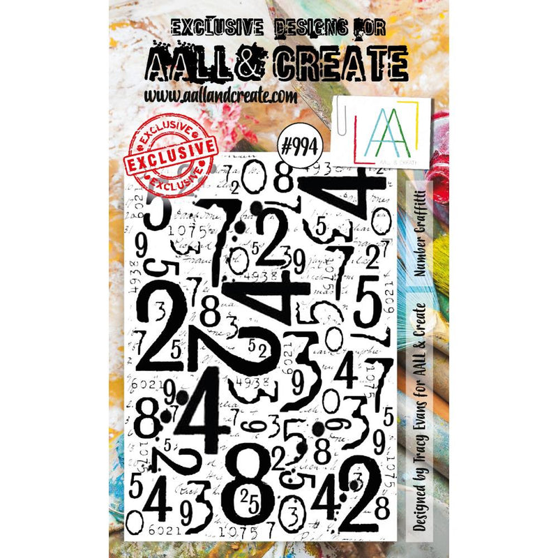 AALL & Create A7 Clear Stamp Set - Number Graffiti, LLTP994