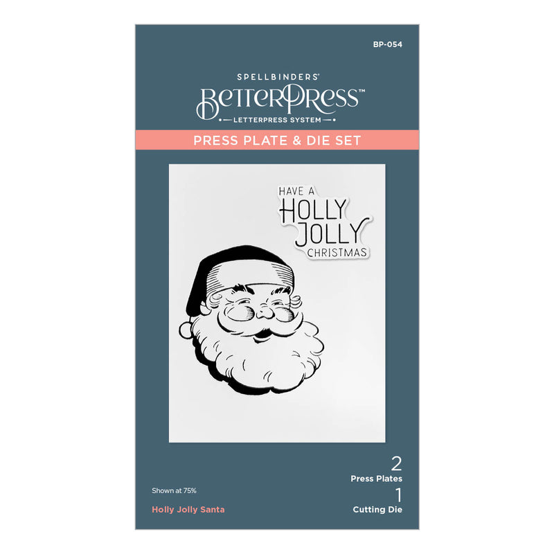 Spellbinders BetterPress Press Plate & Die Set - Holly Jolly Santa, BP-054