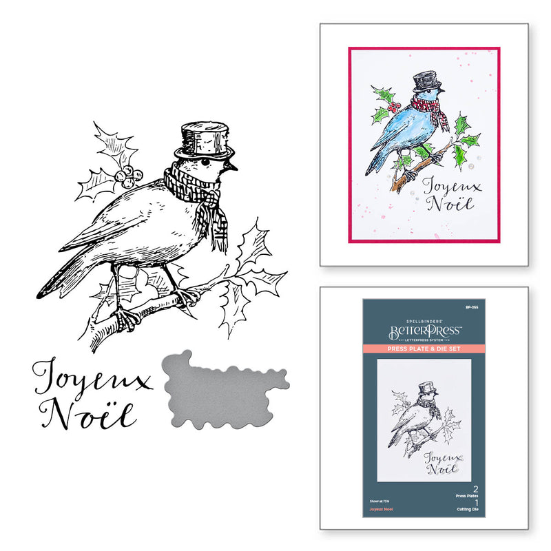 Spellbinders BetterPress Press Plate & Die Set - Joyeux Noel, BP-055