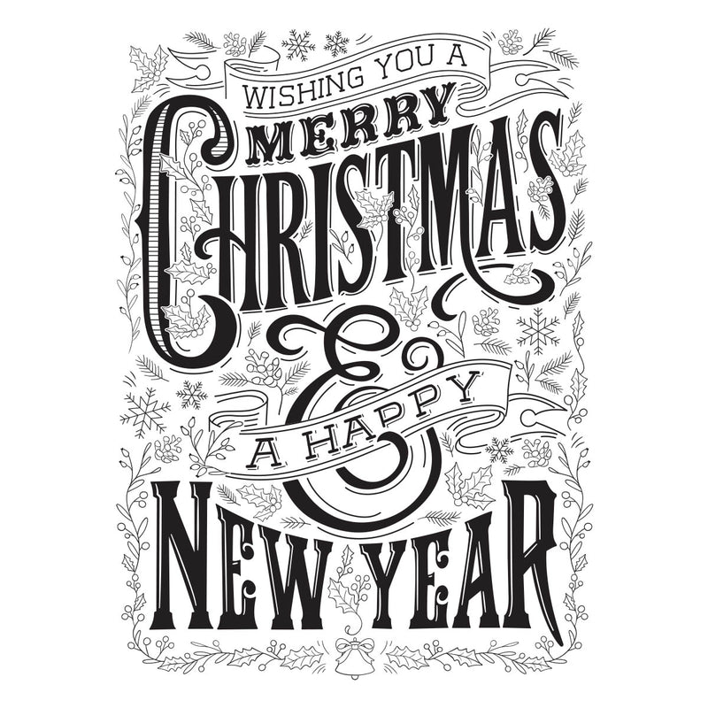Spellbinders BetterPress Press Plate - Merry Christmas & Happy New Year, BP-072