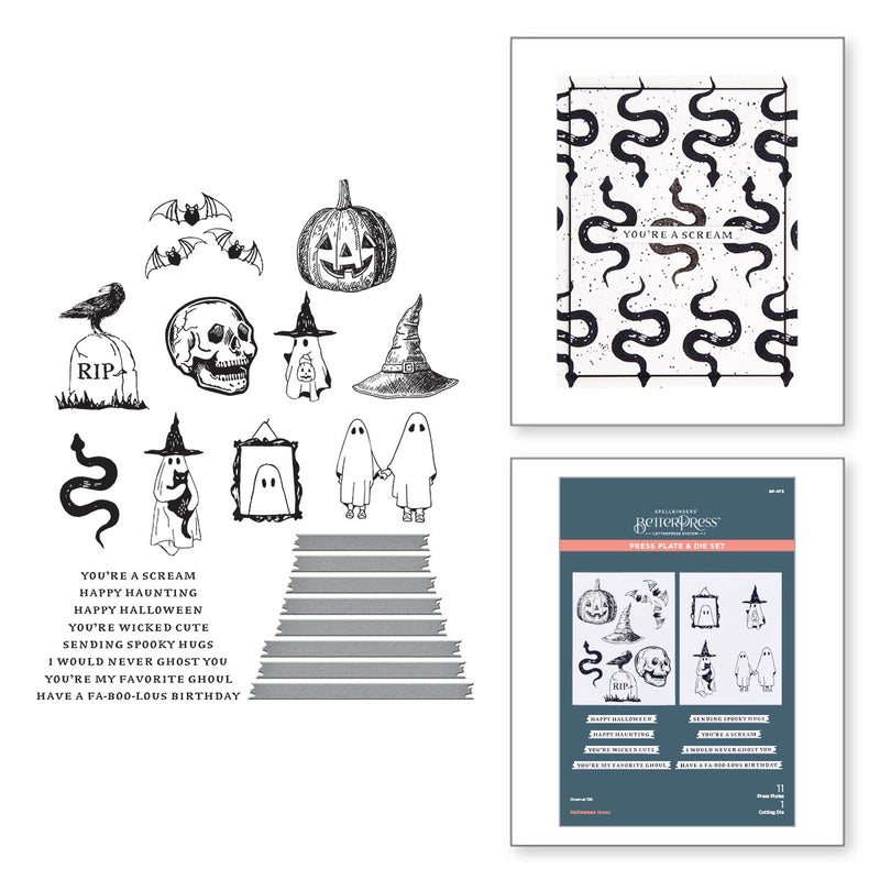 Spellbinders BetterPress Press Plate & Die Set - Halloween Icons, BP-079