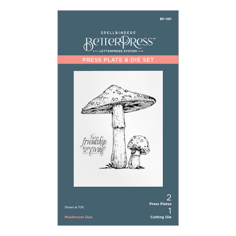 Spellbinders BetterPress Press Plate & Die Set - Mushroom Duo, BP-081