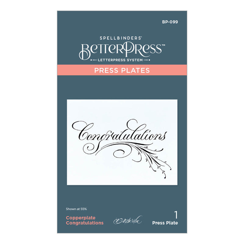 Spellbinders BetterPress Press Plates - Congratulations, BP-099