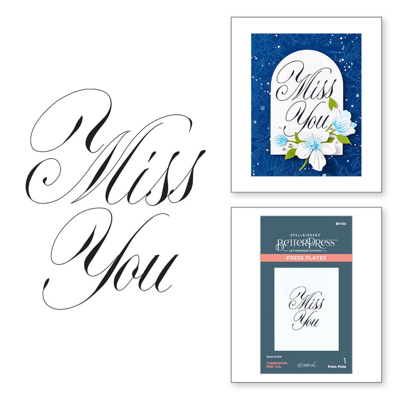 Spellbinders BetterPress Press Plates - Copperplate Everday Sentiments Collection, BD-0823
