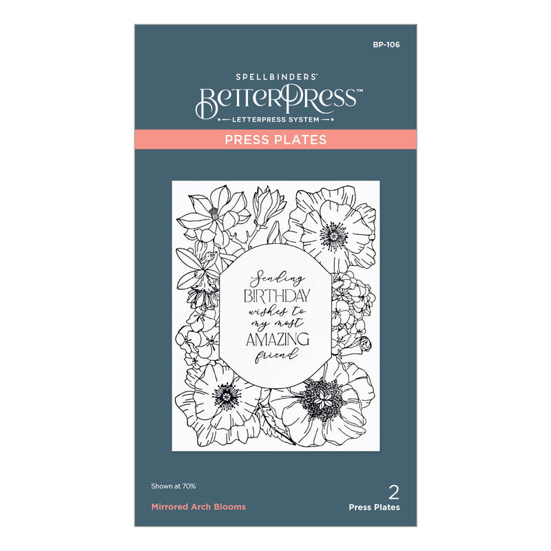 Spellbinders BetterPress Press Plate - Mirrored Arch Blooms, BP-106