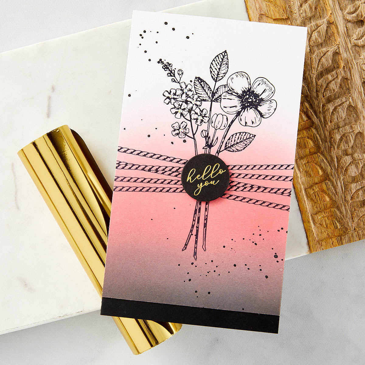 Spellbinders BetterPress Press Plate - Motifs Floraux Et Phrases Pour Cartes