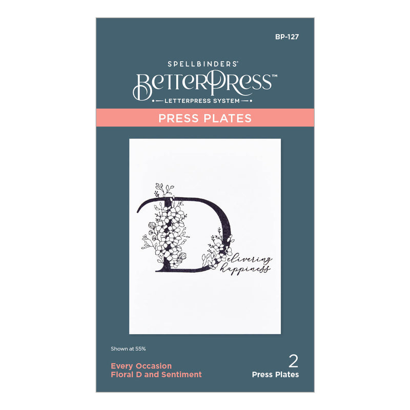 Spellbinders BetterPress Press Plates - Floral D and Sentiment, BP-127