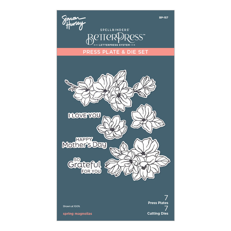 Spellbinders BetterPress Press Plate & Die Set - Spring Magnolias, BP-157