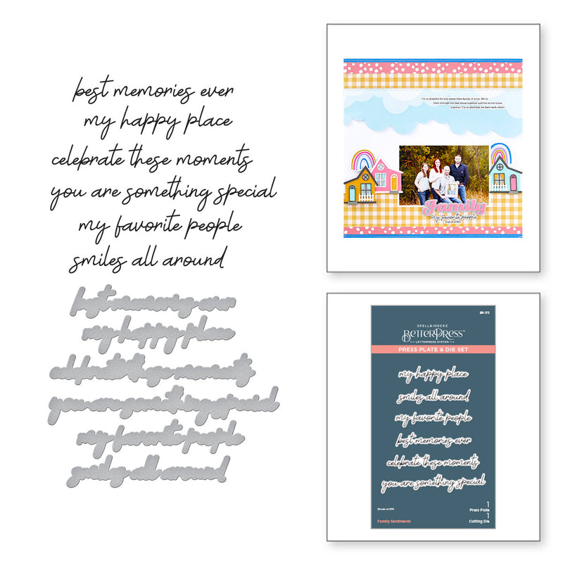 Spellbinders BetterPress Press Plate - Family Sentiments, BP-173