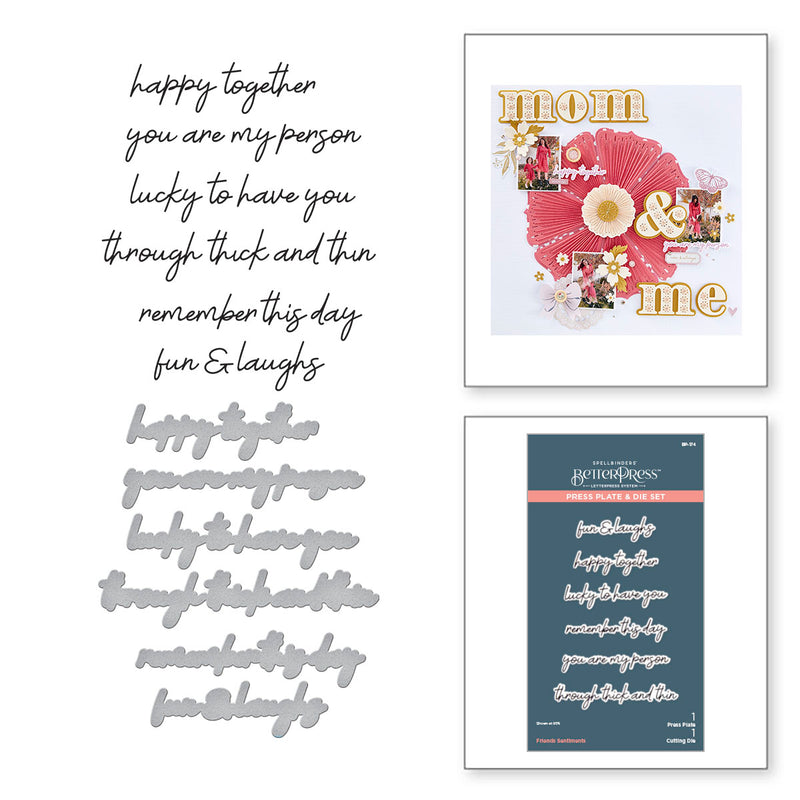 Spellbinders BetterPress Press Plate - Friends Sentiments, BP-174