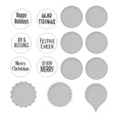 Spellbinders BetterPress Press Plate & Die Set - Festive Circle Sentimants, BP-216