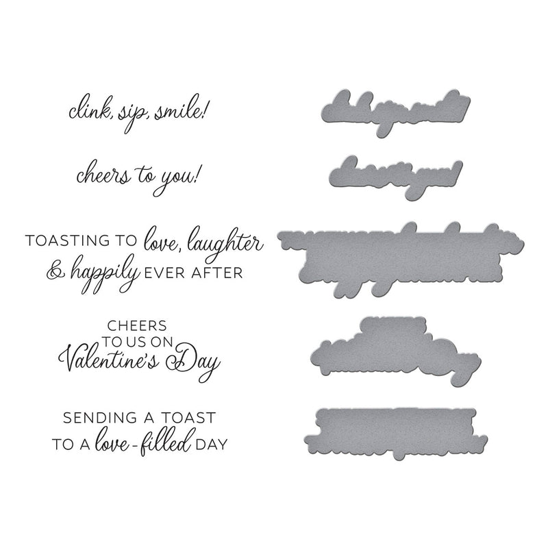 Spellbinders BetterPress Press Plate - Valentine Happy Hour Sentiments, BP-257