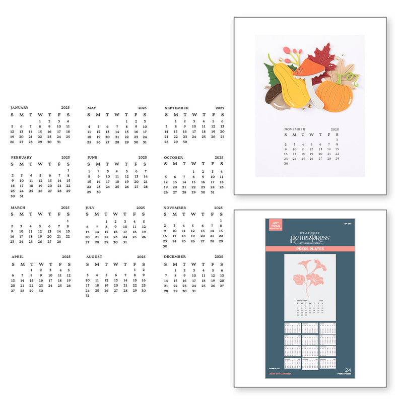 Spellbinders BetterPress Press Plate - 2025 DIY Calendar, BP-263