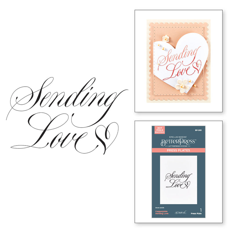 Spellbinders BetterPress Plate - Copperplate Sending Love, BP-280