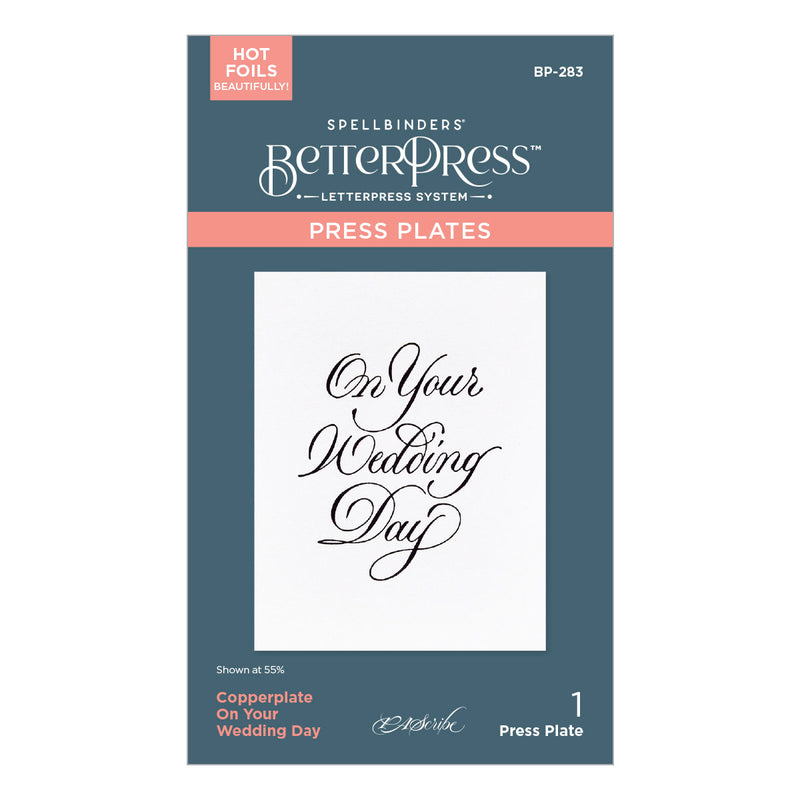 Spellbinders BetterPress Plate - Copperplate On Your Wedding Day, BP-283