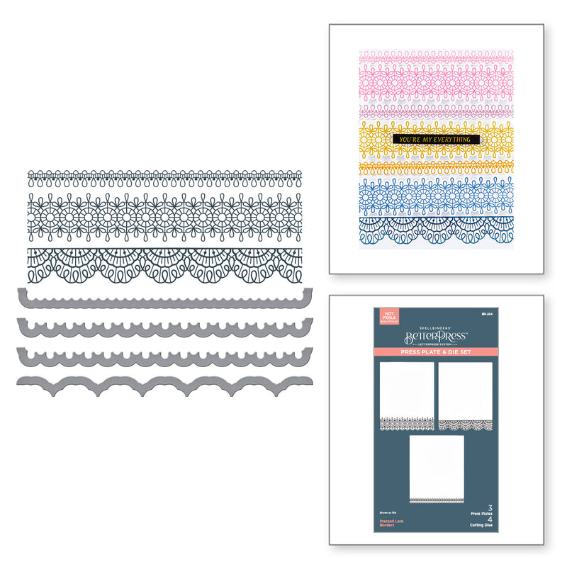 Spellbinders BetterPress Press Plate & Die Set - Pressed Lace Borders, BP-284