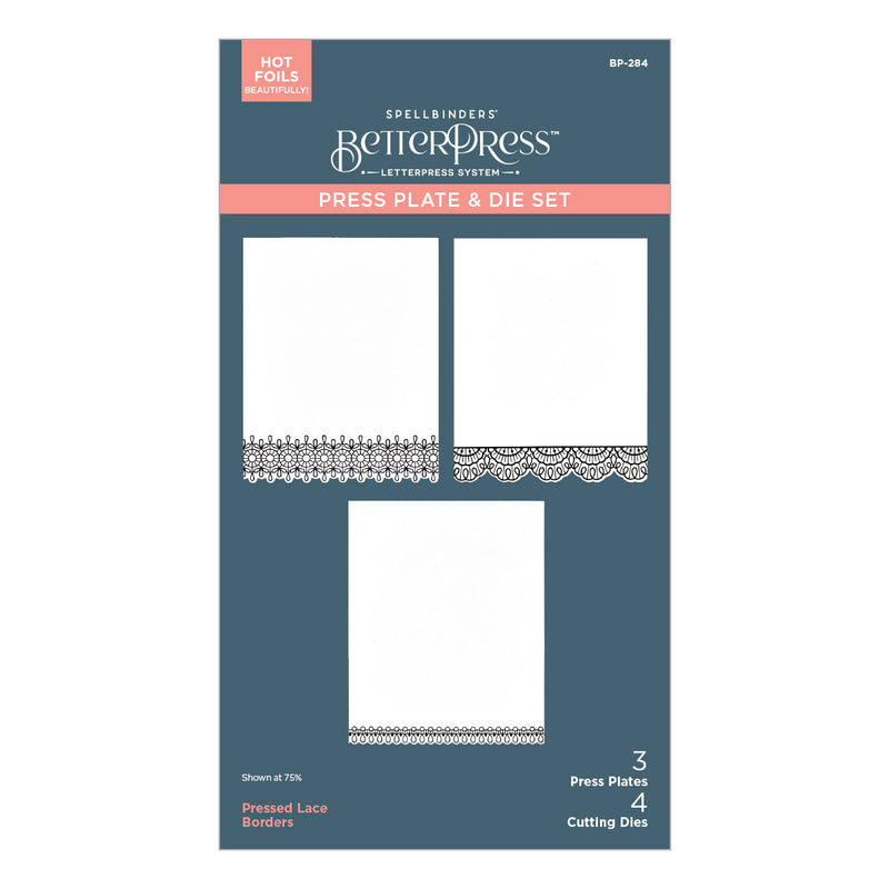 Spellbinders BetterPress Press Plate & Die Set - Pressed Lace Borders, BP-284