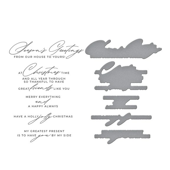Spellbinders BetterPress Press Plate & Die - Christmas Cheer Sentiments, S6-262
