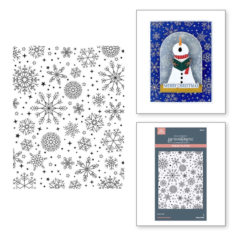 Spellbinders BetterPress Press Plate Snowfall Shimmer, BP-314