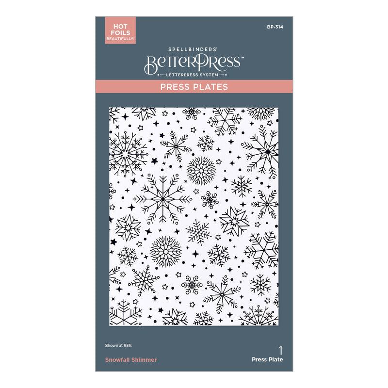 Spellbinders BetterPress Press Plate Snowfall Shimmer, BP-314