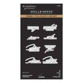 Spellbinders Press + Foil Plate & Die Set - Welcome Home Sentiments, BP-361