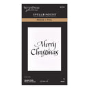 Spellbinders - Upright Italic Holiday Sentiments Press + Foil Bundle, BD-1097