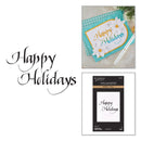 Spellbinders - Upright Italic Holiday Sentiments Press + Foil Bundle, BD-1097
