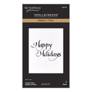 Spellbinders - Upright Italic Holiday Sentiments Press + Foil Bundle, BD-1097