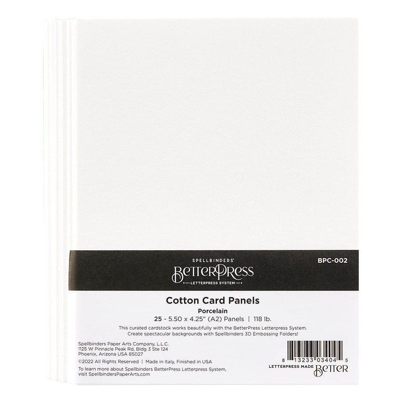 Spellbinders - Porcelain A2 BetterPress Cotton Card Panels, BPC-002