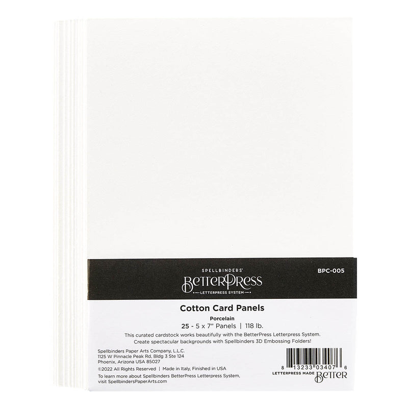 Spellbinders - Porcelain A7 BetterPress Cotton Card Panels, BPC-005