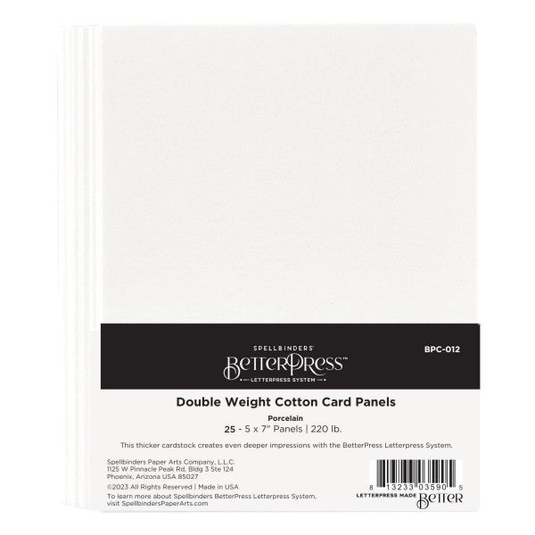 Spellbinders - Porcelain A7 BetterPress DW Cotton Card Panels, BPC-012