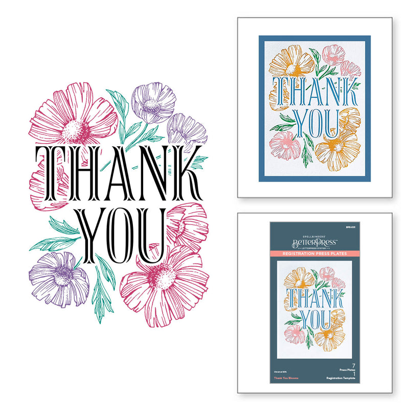 Spellbinders BetterPress Press Plates - Thank You Blooms, BPR-001