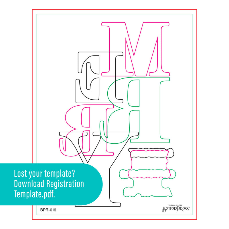 Spellbinders BetterPress Registration Press Plate & Die Set - Color Mix Merry, BPR-016