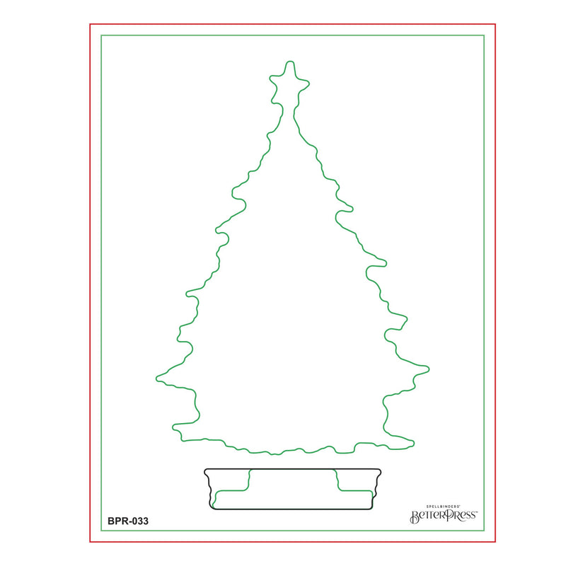 Spellbinders BetterPress Press Plate Twinkle Bright Tree Registration, BPR-033