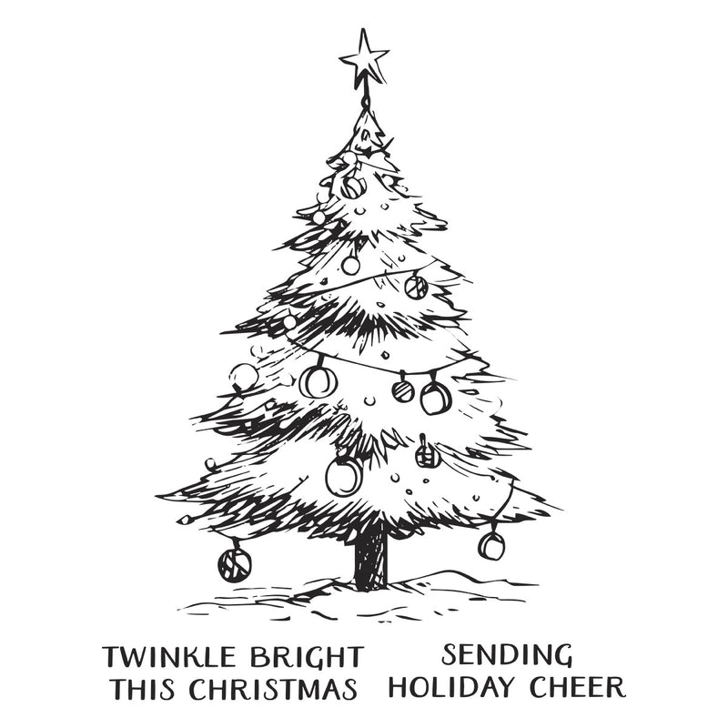 Spellbinders BetterPress Press Plate Twinkle Bright Tree Registration, BPR-033