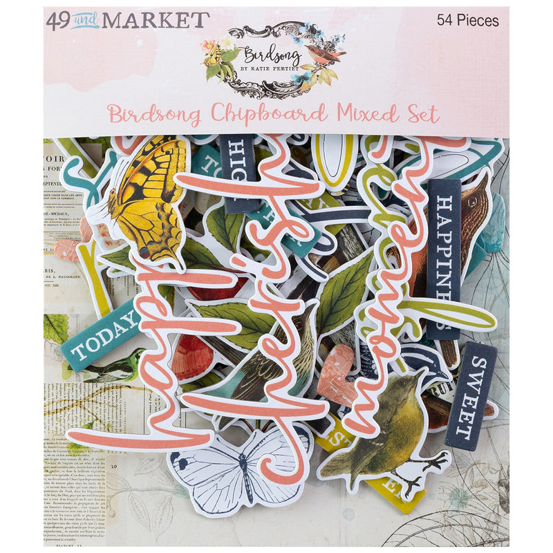 49 & Market Chipboard Mixed Set - Birdsong, BSK-29536