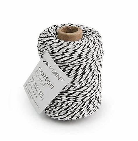 Spellbinders - Vivant Cotton Twine - Black & White, 1047.5002.85