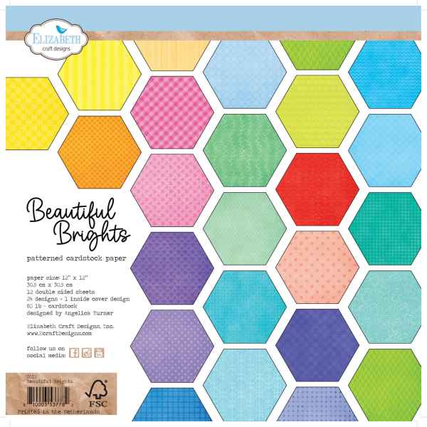 Elizabeth Craft Designs 12x12 Paper Pack - Beautiful Brights, C015