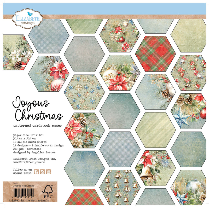 Elizabeth Craft Designs 12x12 Paper Pack- Joyous Christmas, C025