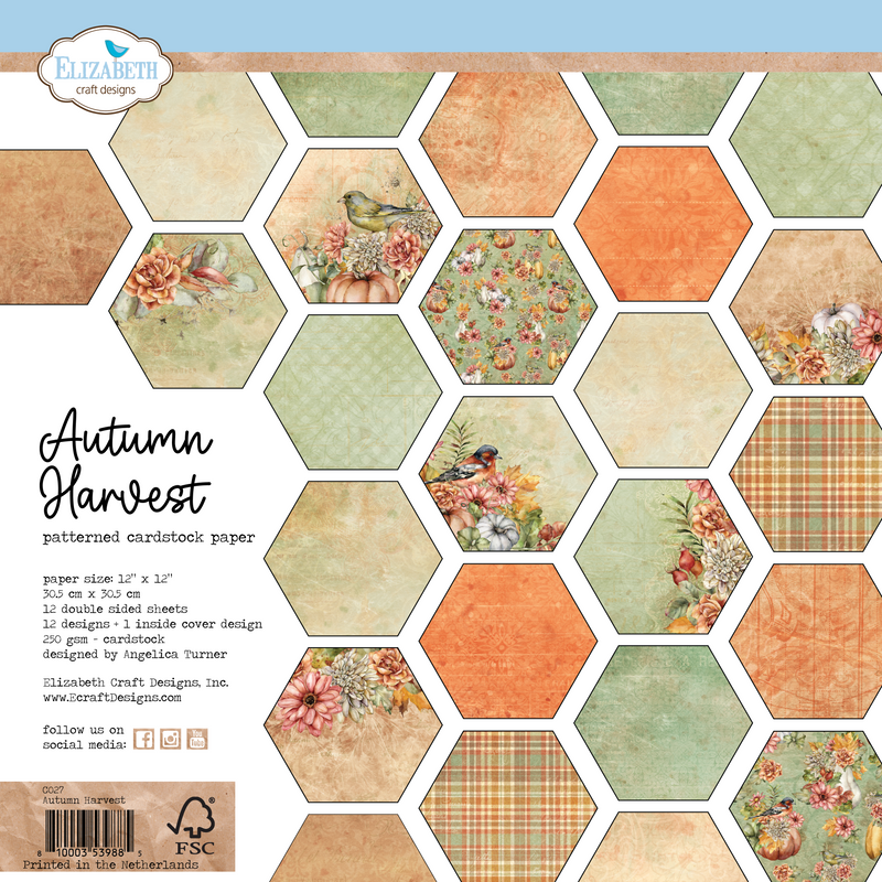 Elizabeth Craft Designs 12x12 Paper Pack - Autumn Harvest, C027 by: Angelica Turner