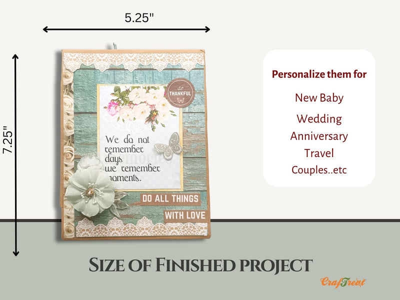 CrafTreat Scrapbook Blanks - Accordion Hinge Book DIY - Kraft, CAB025