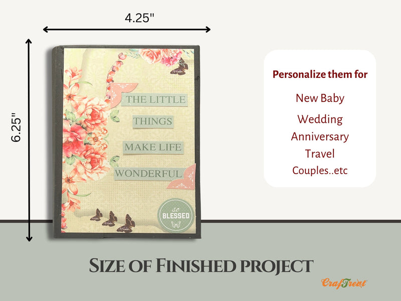 CrafTreat Picnic Basket Mini Album DIY Scrapbook Blank - Black, CAB026