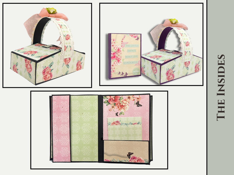 CrafTreat Picnic Basket Mini Album DIY Scrapbook Blank - Kraft, CAB027