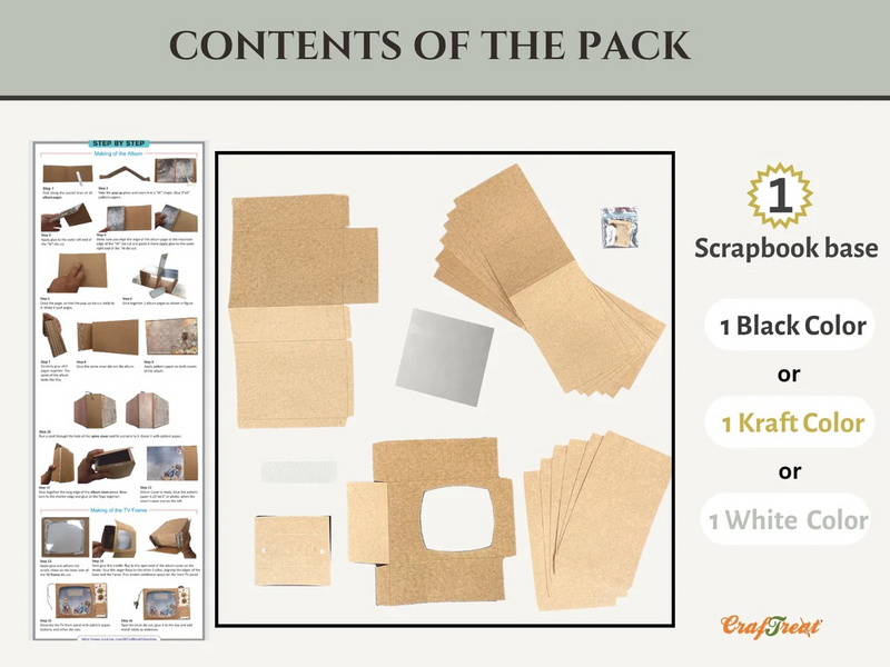CrafTreat Scrapbook Blanks - TV Pop Up Mini Album - Kraft, CAB029