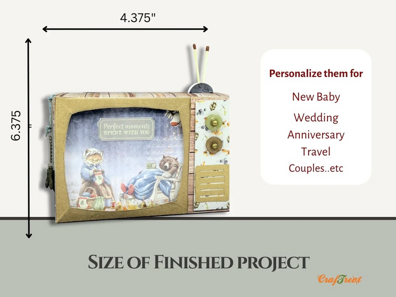 CrafTreat Scrapbook Blanks - TV Pop Up Mini Album - White, CAB030