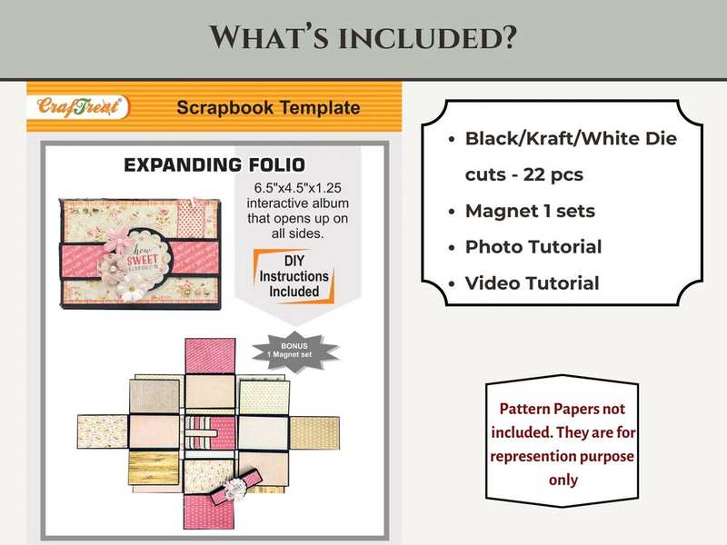 CrafTreat Scrapbook Blank Precut Album Base - Expanding Folio - White, CAB032