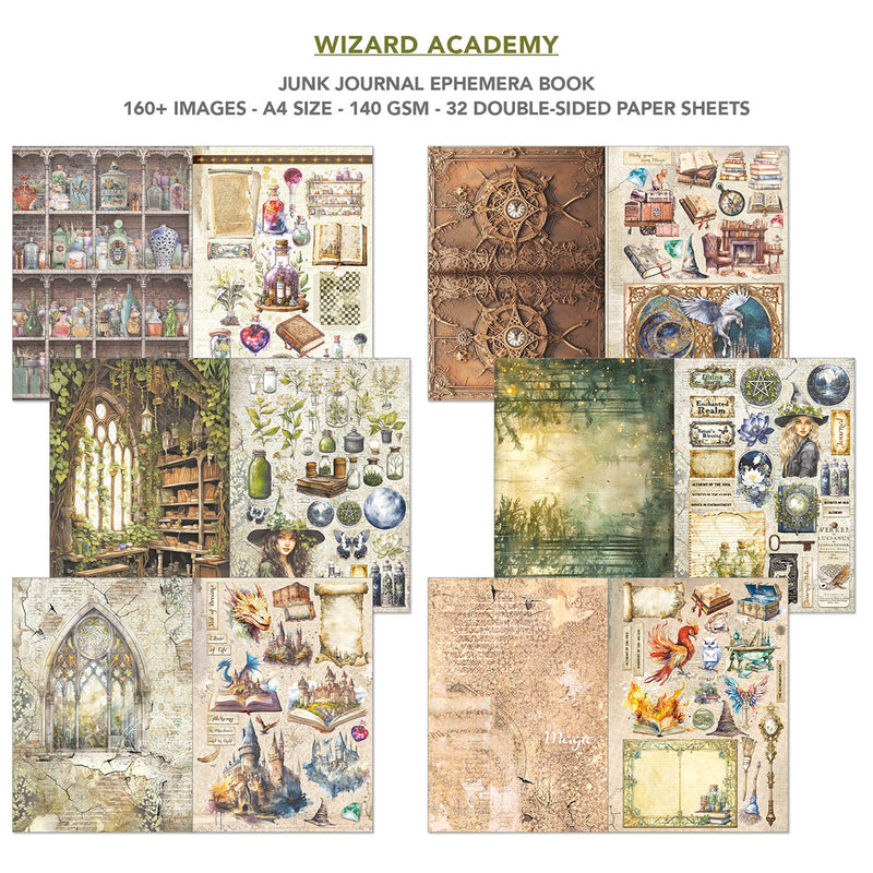 Ciao Bella - Wizard Academy- Junk Journal & Ephemera Book A4 32/Pg, CBB004