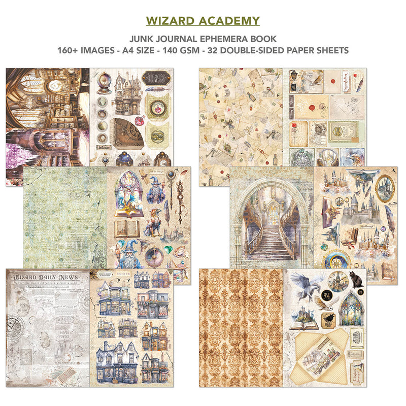 Ciao Bella - Wizard Academy- Junk Journal & Ephemera Book A4 32/Pg, CBB004