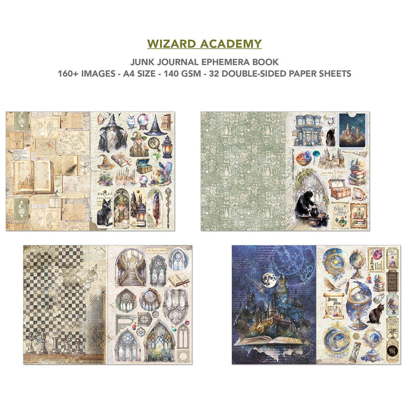 Ciao Bella - Wizard Academy- Junk Journal & Ephemera Book A4 32/Pg, CBB004
